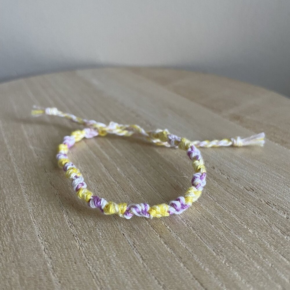 Larkin Bracelet, anklet, trendy, comfortable, tie, embroidery thread, woven, gif